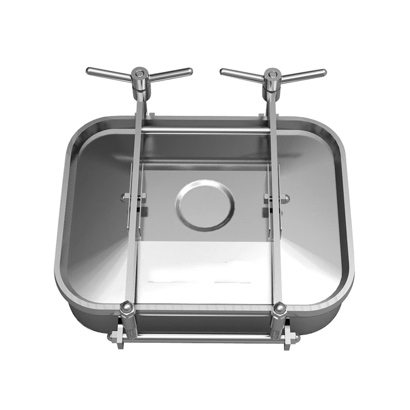 Sanitary Stainless Steel Rectangular Manhole Cover With Two Intersectant Arms