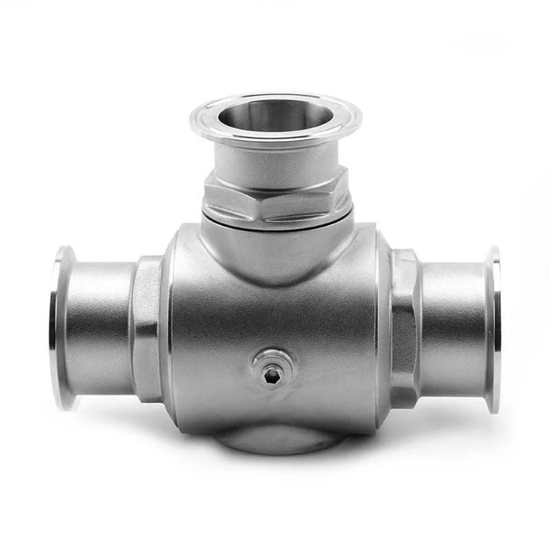 Sanitary Stainless Steel Auto Three Way Clamped Fixed Ball Valve