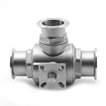 Sanitary Stainless Steel Auto Three Way Clamped Fixed Ball Valve