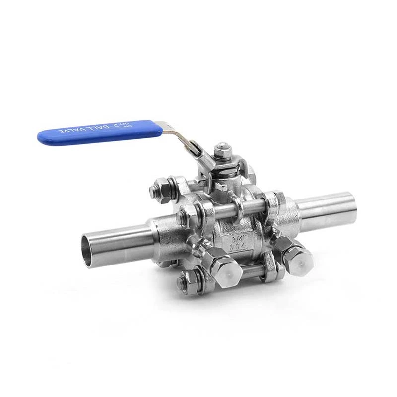 3PC Extended Welded Purge Port Ball Valve For Semiconductor Industry