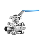 Sanitary 3 PCS Welded Encapsulated Seal High Platform Ball Valve