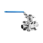 Sanitary 3 PCS Welded Encapsulated Seal High Platform Ball Valve