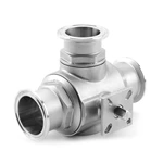 Sanitary Stainless Steel Auto Three Way Clamped Fixed Ball Valve