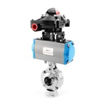 Sanitary Stainless Steel Pneumatic Butterfly Valve With Limit Switch