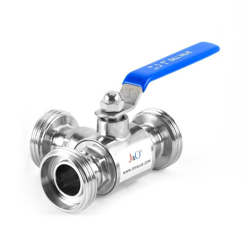 Sanitary Stainless Steel Male Thread 3 Way Ball Valve