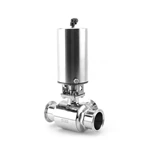 Pneumatic Sanitary Stainless Steel 3 Way Clamped Ball Valve