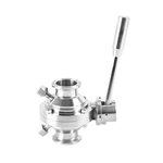 Sanitary Stainless Steel Hygienic Tri-clamp CIP Cleaning Butterfly Type Ball Valve