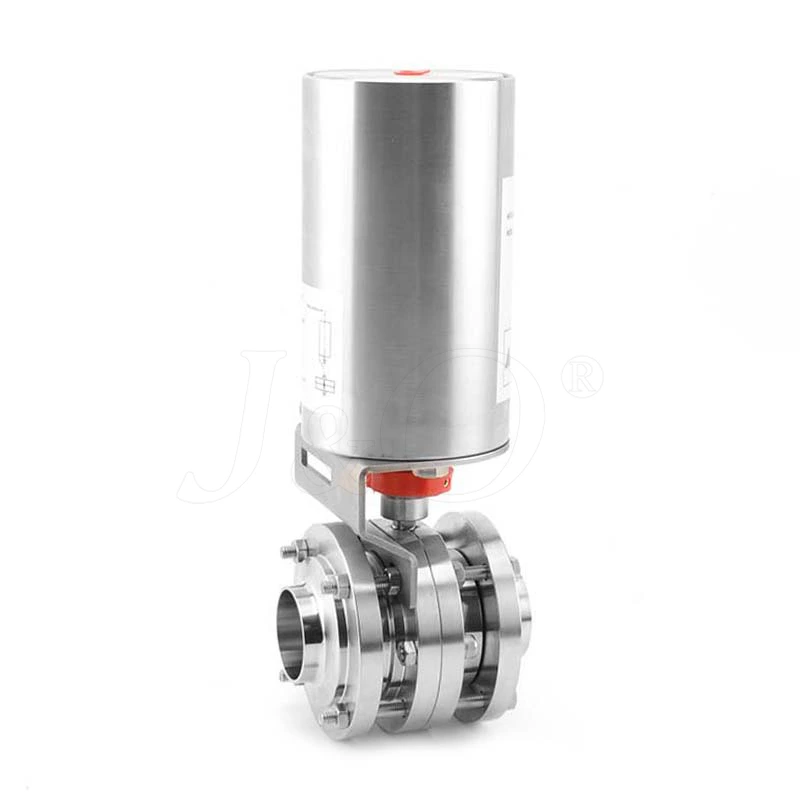 Sanitary Stainless Steel Pneumatic Three Pieces Welding Butterfly Valve