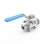 Sanitary 3 PCS Tri-Clamp Hygienic Encapsulated Seal High Platform Ball Valve