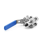 Sanitary Stainless Steel FDA Hygienic Female Thread Three Pieces Ball Valve