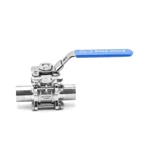 Sanitary Stainless Steel FDA Hygienic Female Thread Three Pieces Ball Valve