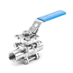 Sanitary Stainless Steel FDA Hygienic Female Thread Three Pieces Ball Valve