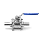 Hygienic Stainless Steel Encapsulated Seal FDA Pharmacy Butt-Weld 3 PCS Non-Retention Ball Valve