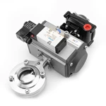 Sanitary Pneumatic Butterfly Valve with Aluminum Actuator Solenoid Valve and Limit Switch