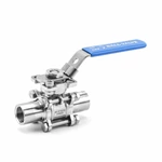 Sanitary Stainless Steel FDA Hygienic Female Thread Three Pieces Ball Valve