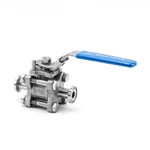 Sanitary 3 PCS Tri-Clamp Hygienic Encapsulated Seal Ball Valve