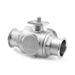 Sanitary Stainless Steel Auto Three Way Clamped Fixed Ball Valve