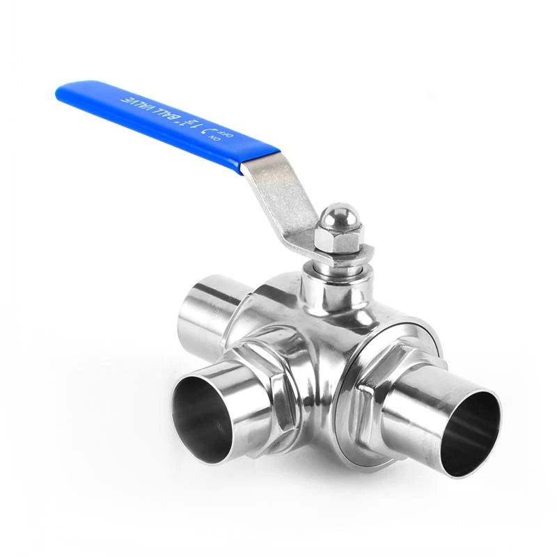 Sanitary Stainless Steel Welding 3 Way Ball Valve