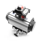 Hygienic Pneumatic Clamp Three Ways Ball Valve With Limit Switch Box