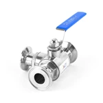 Sanitary Stainless Steel Tri-Clamp 3 Way Ball Valve