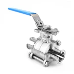 Sanitary Stainless Steel Hygienic Clamped Cavity Filled Seat FDA Three-Piece Ball Valve, ISO5211 Mounting Pad