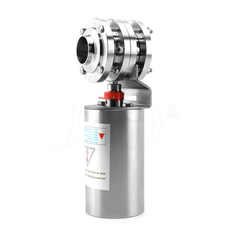 Sanitary Stainless Steel Pneumatic Three Pieces Welding Butterfly Valve