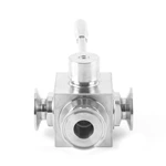 Sanitary Stainless Steel Manual Square Clamped Three-Way Ball Valve