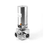 Sanitary Stainless Steel Pneumatic 3 Way Ball Valve