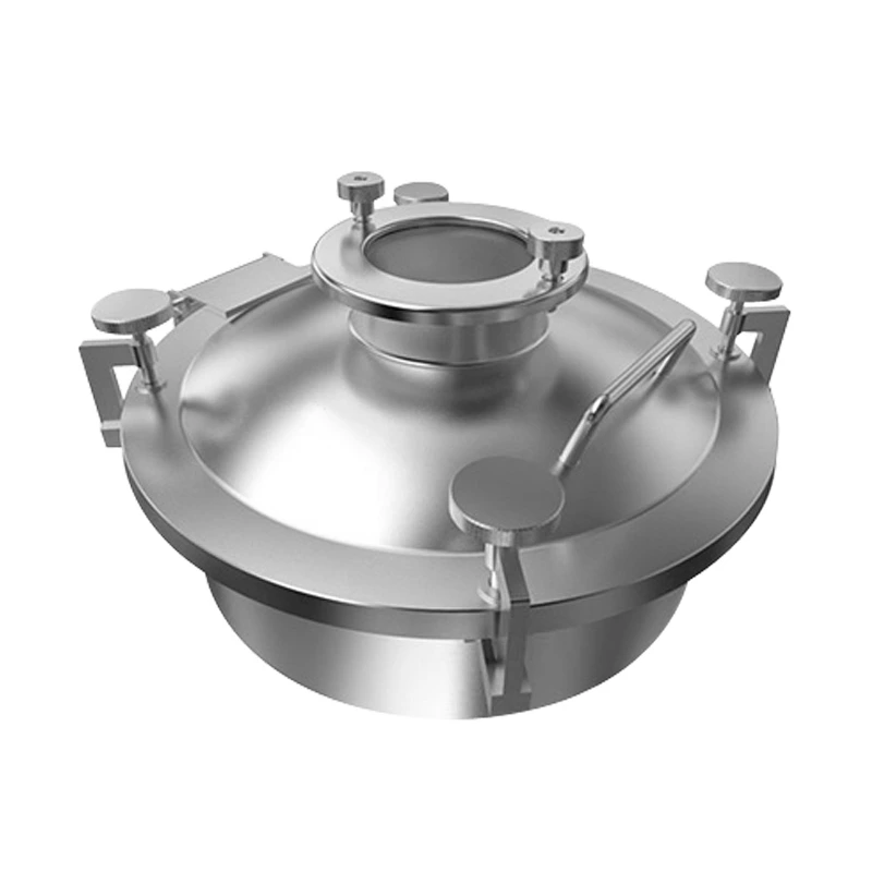 Sanitary Stainess Steel Round Pressure Manway Cover With Sight Glass