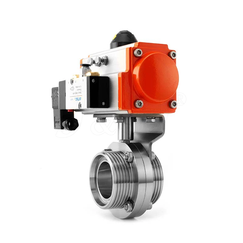 Sanitary Pneumatic Butterfly Valve with Aluminum Actuator