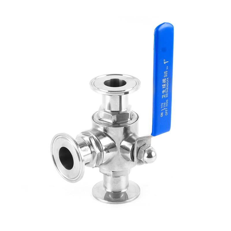 Sanitary Stainless Steel Tri-Clamp 3 Way Ball Valve