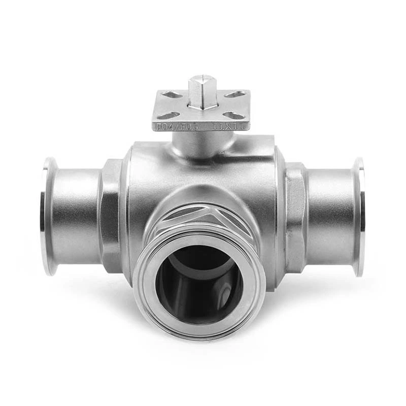 Sanitary Stainless Steel Auto Three Way Clamped Fixed Ball Valve