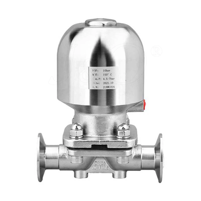 Sanitary Clamp Diaphragm Valve With Stainless Steel Pneumatic Actuator