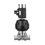 Sanitary Pneumatic Clamped Diaphragm Valve With Plastic Actuator With Positioner