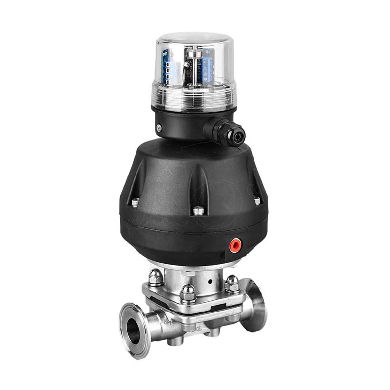 Sanitary Stainless Steel Clamped Pneumatic Diaphragm Valve With Position Feedback