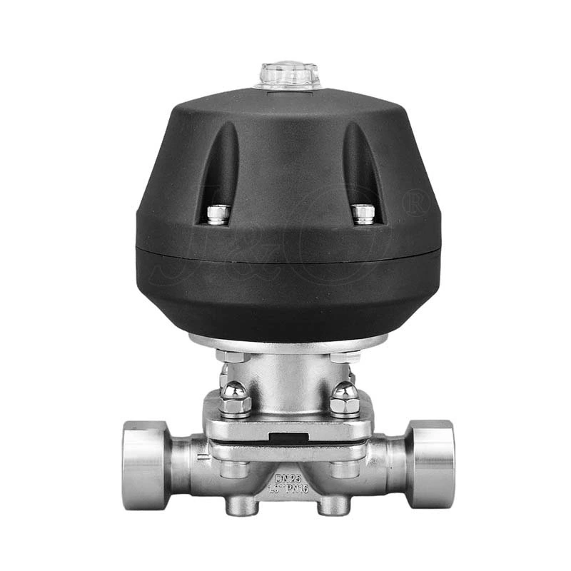 Sanitary Stainless Steel Thread Female Pneumatic Diaphragm Valve With Plastic Actuator