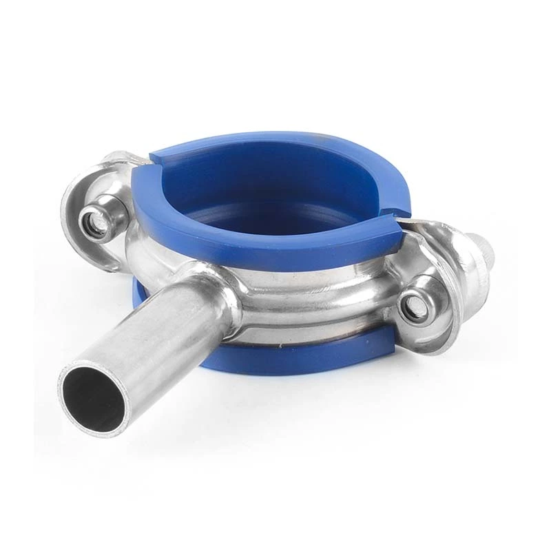 Sanitary Stainless Steel Pipe Holder with Blue Insert