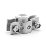 Sanitary Stainless Steel Hexagon Pipe Holder With White Insert