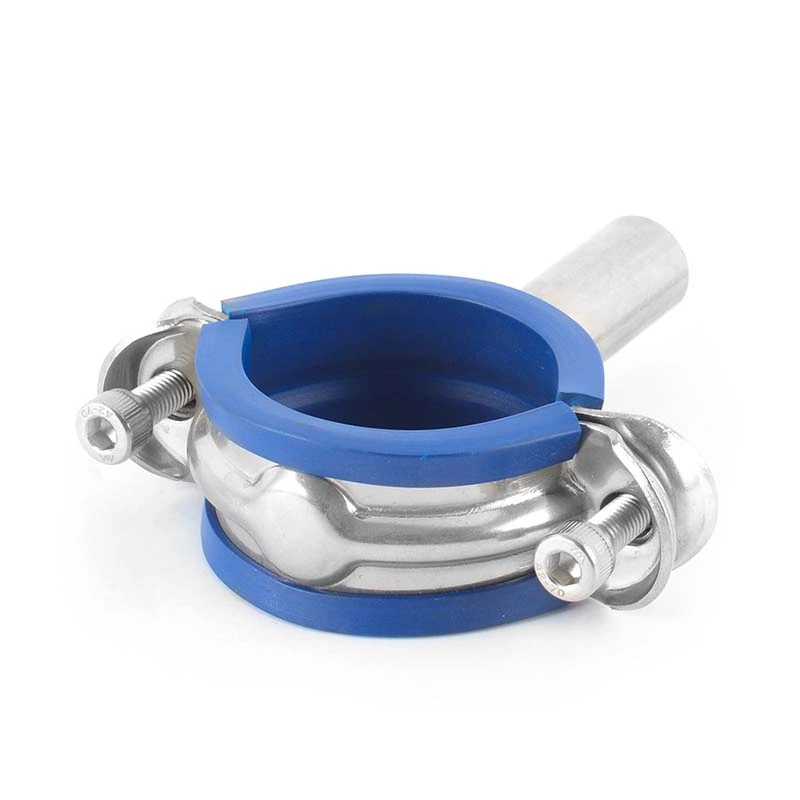 Sanitary Stainless Steel Pipe Holder with Blue Insert