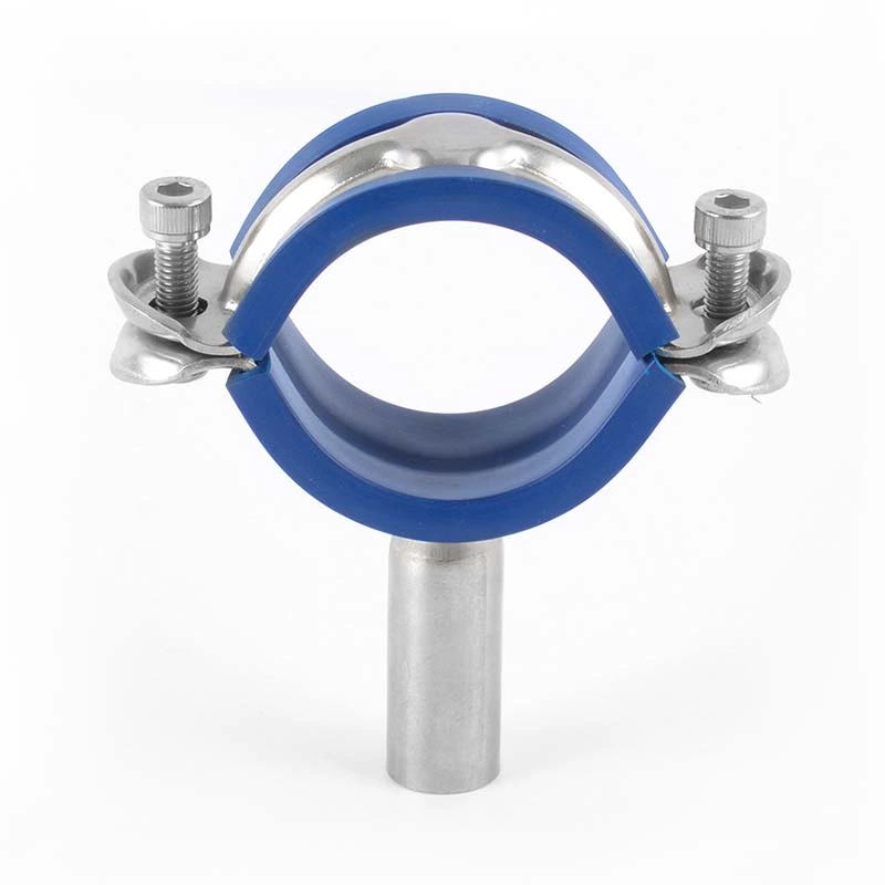 Sanitary Stainless Steel Pipe Holder with Blue Insert