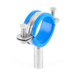 Sanitary Stainless Steel Welded Pipe Holder with Blue Rubber Insert