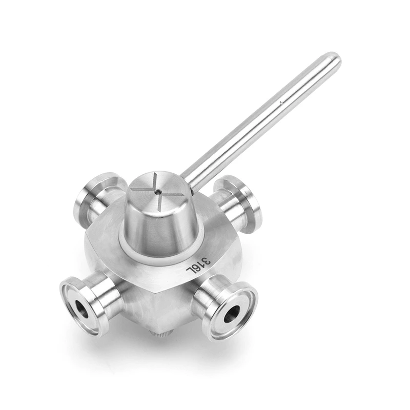 Sanitary Stainless Steel Four Way Clamp Plug Valve