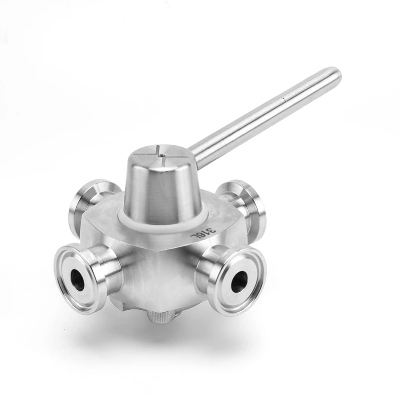 Sanitary Stainless Steel Four Way Clamp Plug Valve