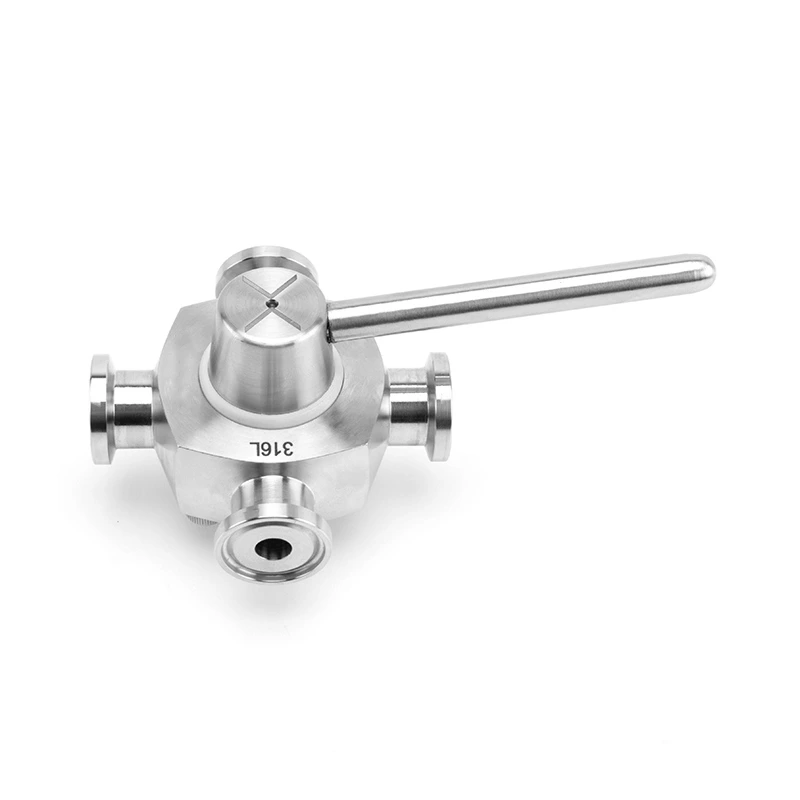 Sanitary Stainless Steel Four Way Clamp Plug Valve