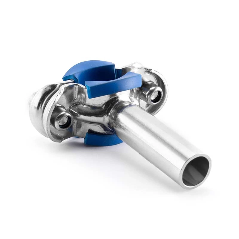 Sanitary Stainless Steel Heavy Type Pipe Holder with Blue Insert