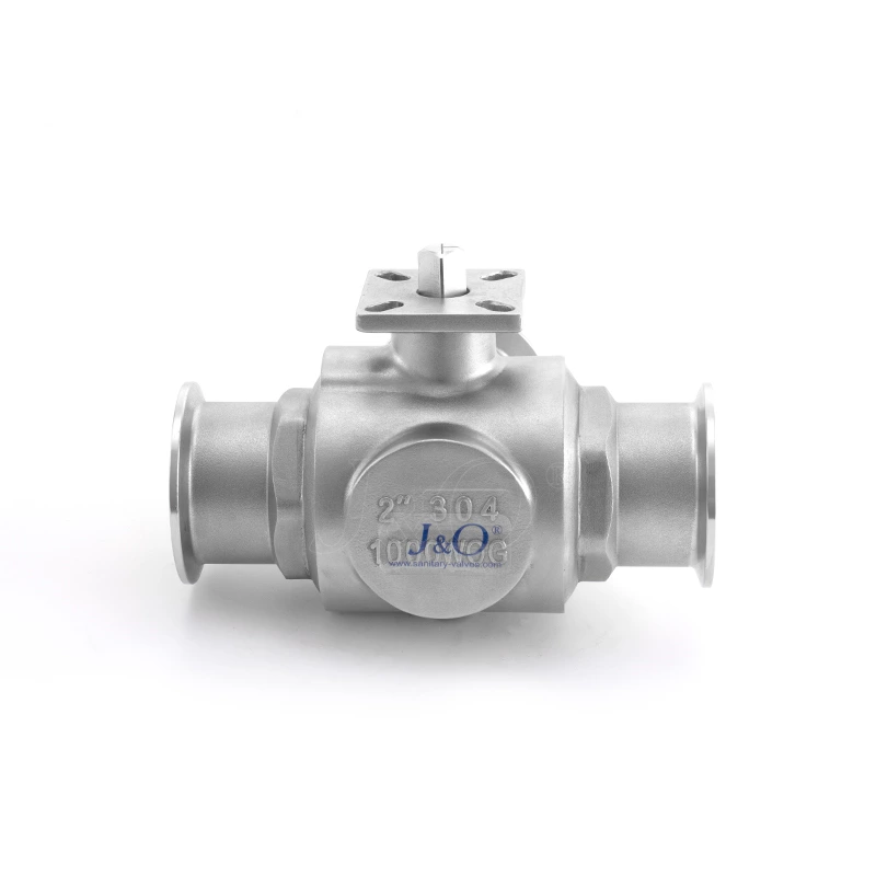 Lithium Battery Industry Stainless Steel Three Way Clamped Fixed Ball Valve