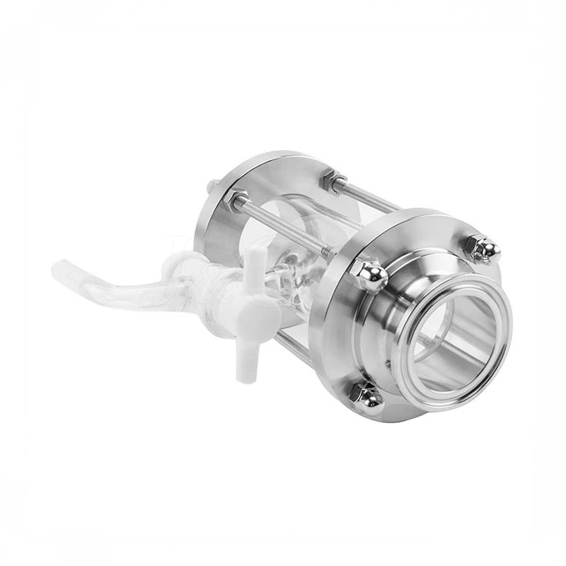 Sanitary Stainless Steel Tubular Sight Glass With Sampling Vavle