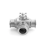 Lithium Battery Industry Stainless Steel Three Way Clamped Fixed Ball Valve