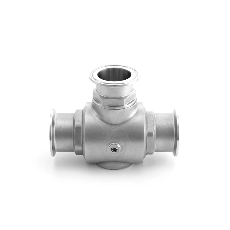 Lithium Battery Industry Stainless Steel Three Way Clamped Fixed Ball Valve