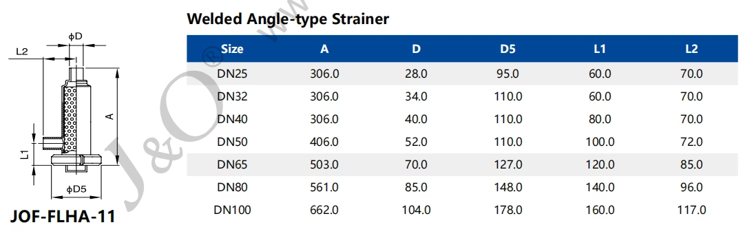 Liquid Cooling Stainless Steel Butt Weld Angle Type Filter Strainer